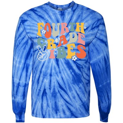 Fourth Grade Vibes 4th Grade Team Retro 1st Day Of School Tie-Dye Long Sleeve Shirt