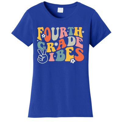 Fourth Grade Vibes 4th Grade Team Retro 1st Day Of School Women's T-Shirt