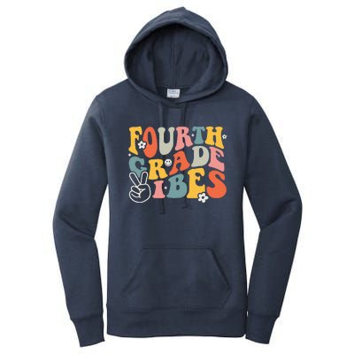 Fourth Grade Vibes 4th Grade Team Retro 1st Day Of School Women's Pullover Hoodie