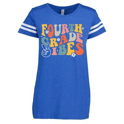 Fourth Grade Vibes 4th Grade Team Retro 1st Day Of School Enza Ladies Jersey Football T-Shirt