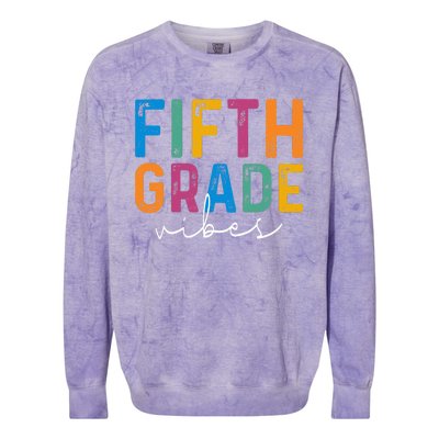 Fifth Grade Vibes 5th Grade Team Retro 1st Day Of School Colorblast Crewneck Sweatshirt