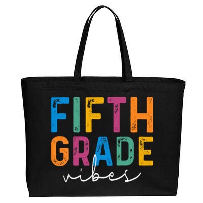 Fifth Grade Vibes 5th Grade Team Retro 1st Day Of School Cotton Canvas Jumbo Tote