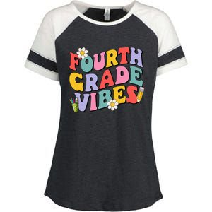 Fourth Grade Vibes Back To School 4th Grade Team 1st Day Enza Ladies Jersey Colorblock Tee