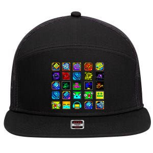 Full Geometry Video Game Gifts Funny Graphic Birthday Gifts 7 Panel Mesh Trucker Snapback Hat