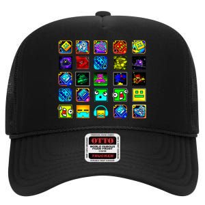 Full Geometry Video Game Gifts Funny Graphic Birthday Gifts High Crown Mesh Back Trucker Hat