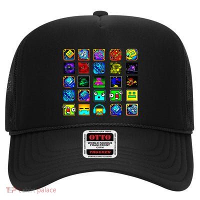 Full Geometry Video Game Gifts Funny Graphic Birthday Gifts High Crown Mesh Back Trucker Hat