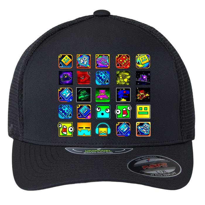 Full Geometry Video Game Gifts Funny Graphic Birthday Gifts Flexfit Unipanel Trucker Cap