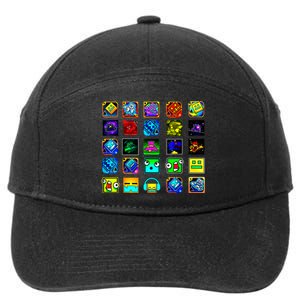 Full Geometry Video Game Gifts Funny Graphic Birthday Gifts 7-Panel Snapback Hat