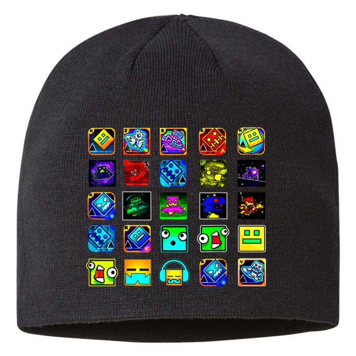 Full Geometry Video Game Gifts Funny Graphic Birthday Gifts Sustainable Beanie