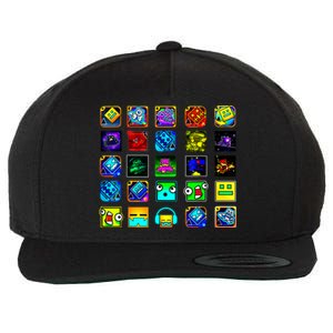 Full Geometry Video Game Gifts Funny Graphic Birthday Gifts Wool Snapback Cap