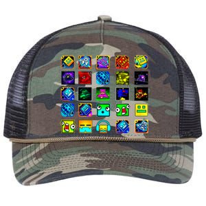 Full Geometry Video Game Gifts Funny Graphic Birthday Gifts Retro Rope Trucker Hat Cap