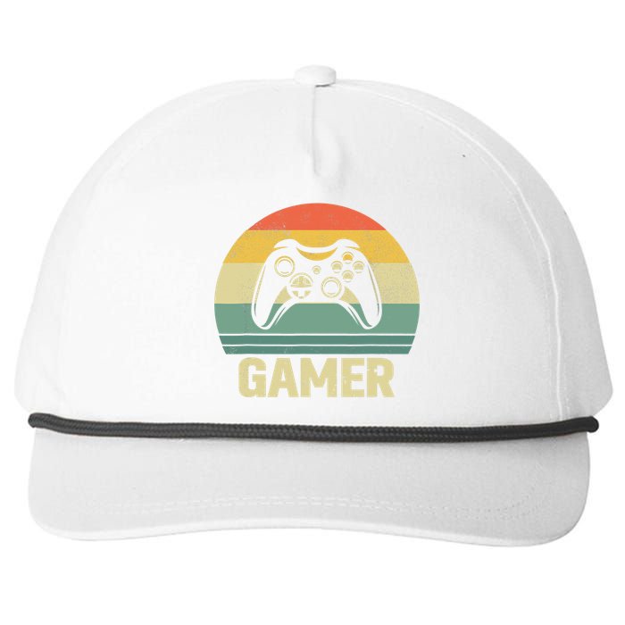 Funny Gamer Vintage Video Games Gaming Gift For Boys Snapback Five-Panel Rope Hat