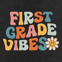 First Grade Vibes 1st Grade Team Retro 1st Day Of School Garment-Dyed Fleece Hoodie