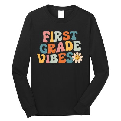 First Grade Vibes 1st Grade Team Retro 1st Day Of School Long Sleeve Shirt