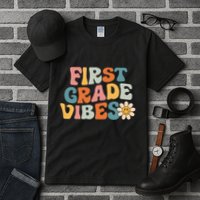First Grade Vibes 1st Grade Team Retro 1st Day Of School Tall T-Shirt