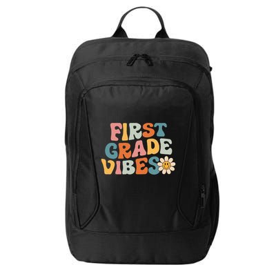 First Grade Vibes 1st Grade Team Retro 1st Day Of School City Backpack