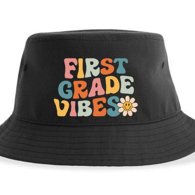 First Grade Vibes 1st Grade Team Retro 1st Day Of School Sustainable Bucket Hat