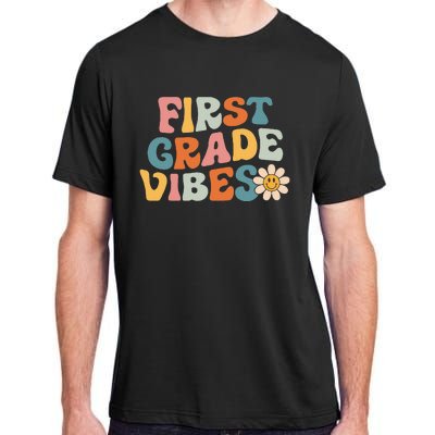 First Grade Vibes 1st Grade Team Retro 1st Day Of School Adult ChromaSoft Performance T-Shirt