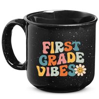 First Grade Vibes 1st Grade Team Retro 1st Day Of School 15oz Campfire Ceramic Mug