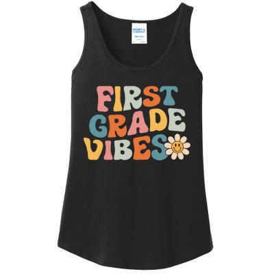 First Grade Vibes 1st Grade Team Retro 1st Day Of School Ladies Essential Tank