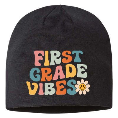 First Grade Vibes 1st Grade Team Retro 1st Day Of School Sustainable Beanie