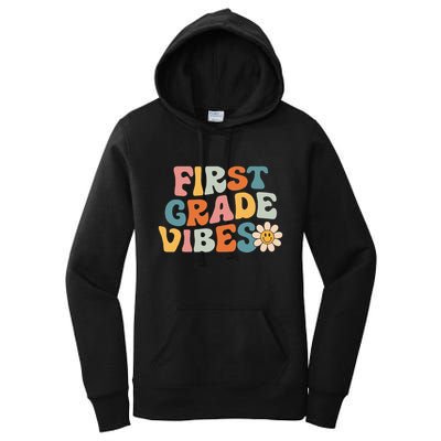 First Grade Vibes 1st Grade Team Retro 1st Day Of School Women's Pullover Hoodie