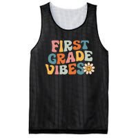 First Grade Vibes 1st Grade Team Retro 1st Day Of School Mesh Reversible Basketball Jersey Tank