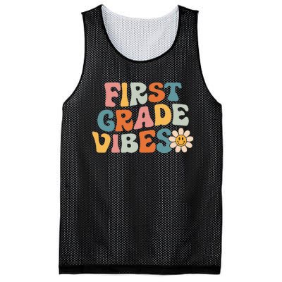 First Grade Vibes 1st Grade Team Retro 1st Day Of School Mesh Reversible Basketball Jersey Tank