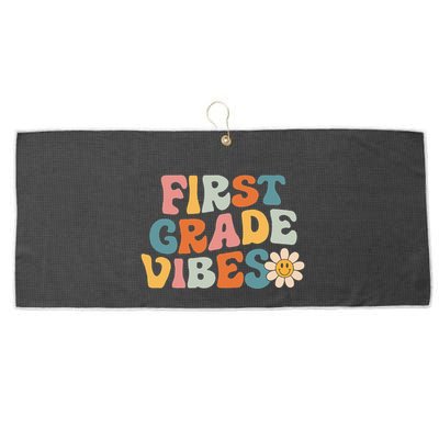 First Grade Vibes 1st Grade Team Retro 1st Day Of School Large Microfiber Waffle Golf Towel