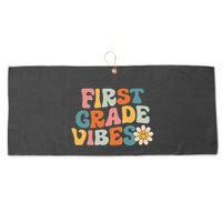 First Grade Vibes 1st Grade Team Retro 1st Day Of School Large Microfiber Waffle Golf Towel