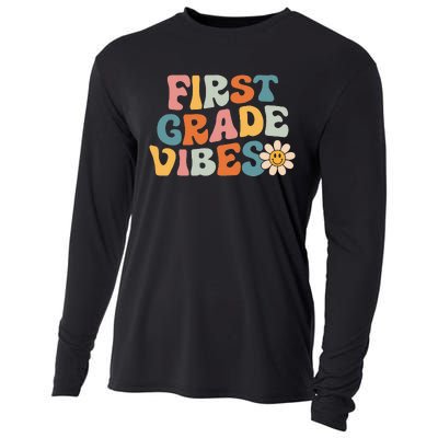 First Grade Vibes 1st Grade Team Retro 1st Day Of School Cooling Performance Long Sleeve Crew