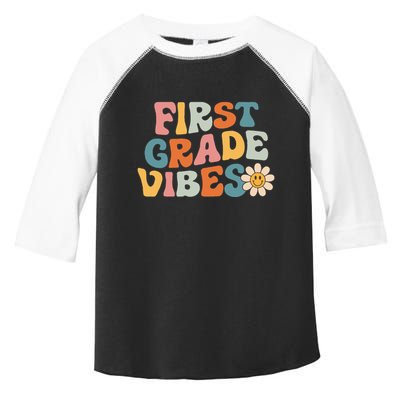 First Grade Vibes 1st Grade Team Retro 1st Day Of School Toddler Fine Jersey T-Shirt