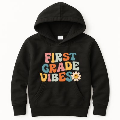 First Grade Vibes 1st Grade Team Retro 1st Day Of School Kids Hoodie