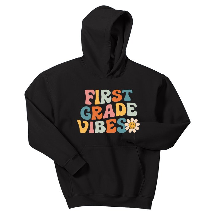 First Grade Vibes 1st Grade Team Retro 1st Day Of School Kids Hoodie