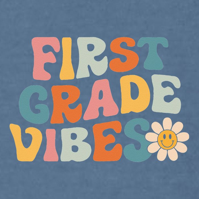 First Grade Vibes 1st Grade Team Retro 1st Day Of School Garment-Dyed Sweatshirt