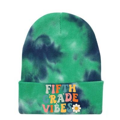 Fifth Grade Vibes 5th Grade Team Retro 1st Day Of School Tie Dye 12in Knit Beanie