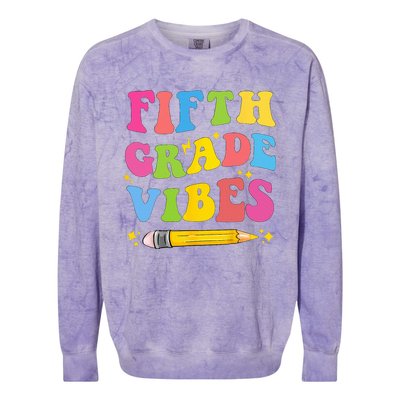 Fifth Grade Vibes Back To School Colorblast Crewneck Sweatshirt