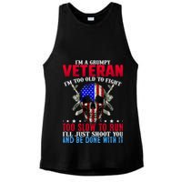 Funny Grumpy Veteran Too Old To Fight To Slow To Run Ladies PosiCharge Tri-Blend Wicking Tank