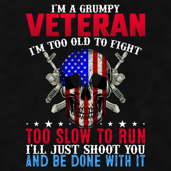 Funny Grumpy Veteran Too Old To Fight To Slow To Run Ladies PosiCharge Tri-Blend Wicking Tank
