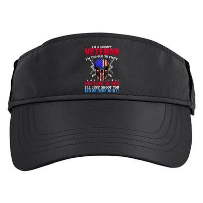 Funny Grumpy Veteran Too Old To Fight To Slow To Run Adult Drive Performance Visor