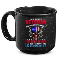 Funny Grumpy Veteran Too Old To Fight To Slow To Run 15oz Campfire Ceramic Mug