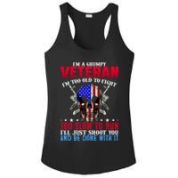 Funny Grumpy Veteran Too Old To Fight To Slow To Run Ladies PosiCharge Competitor Racerback Tank
