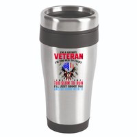 Funny Grumpy Veteran Too Old To Fight To Slow To Run 16oz Travel Tumbler