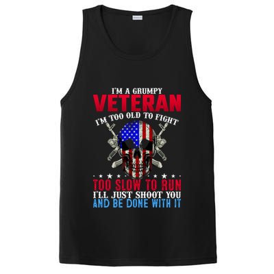 Funny Grumpy Veteran Too Old To Fight To Slow To Run PosiCharge Competitor Tank