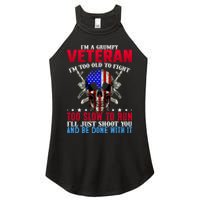 Funny Grumpy Veteran Too Old To Fight To Slow To Run Women's Perfect Tri Rocker Tank