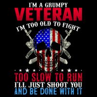 Funny Grumpy Veteran Too Old To Fight To Slow To Run Wool Snapback Cap