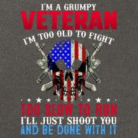 Funny Grumpy Veteran Too Old To Fight To Slow To Run Cotton Canvas Backpack