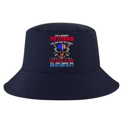 Funny Grumpy Veteran Too Old To Fight To Slow To Run Cool Comfort Performance Bucket Hat