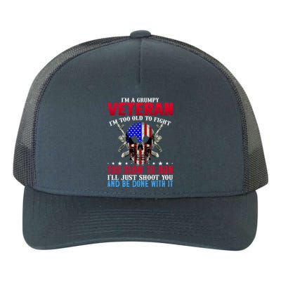 Funny Grumpy Veteran Too Old To Fight To Slow To Run Yupoong Adult 5-Panel Trucker Hat