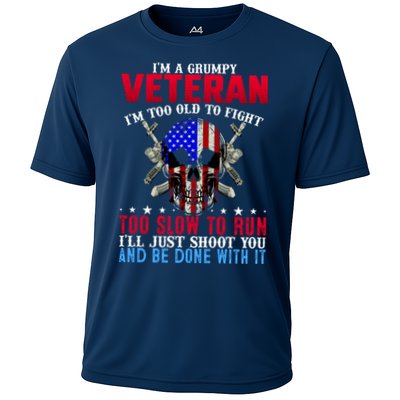 Funny Grumpy Veteran Too Old To Fight To Slow To Run Performance Shirt